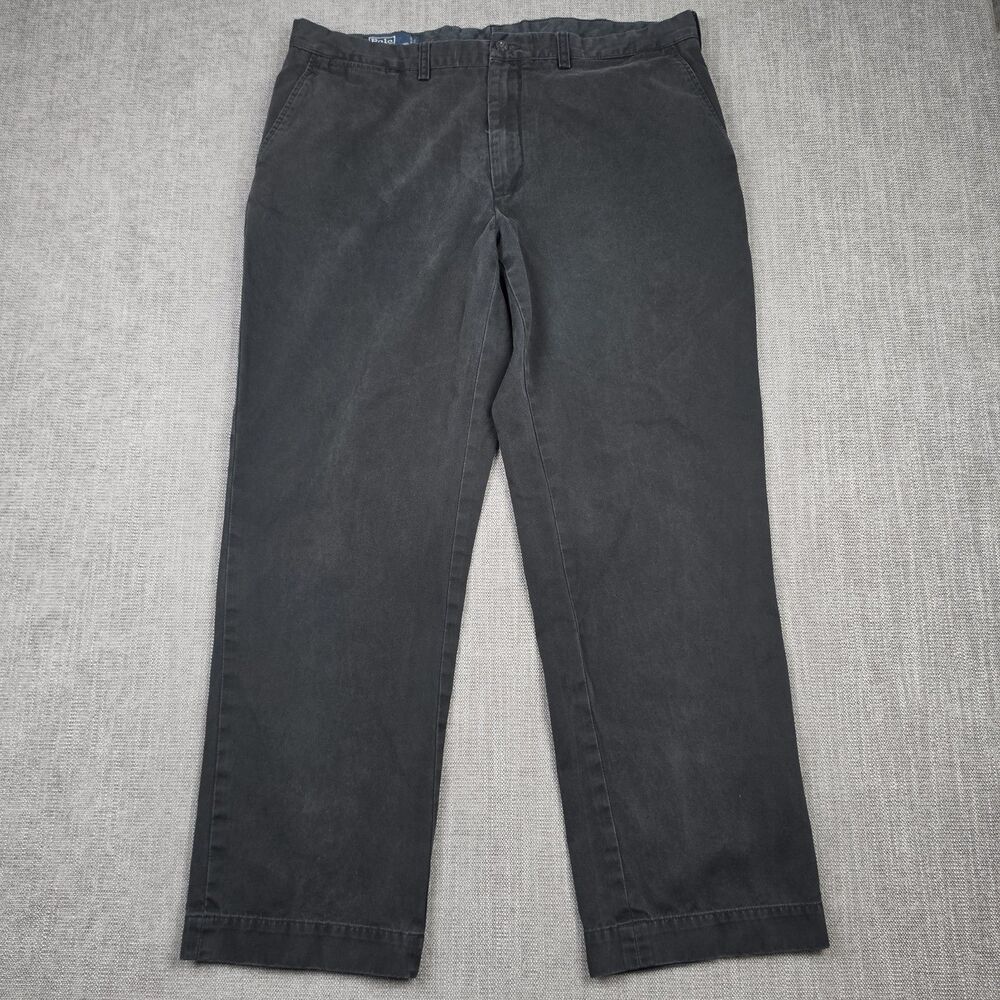 Polo Ralph Lauren Preston Pant Mens 40 Black Chino Trousers Cotton Casual Pony